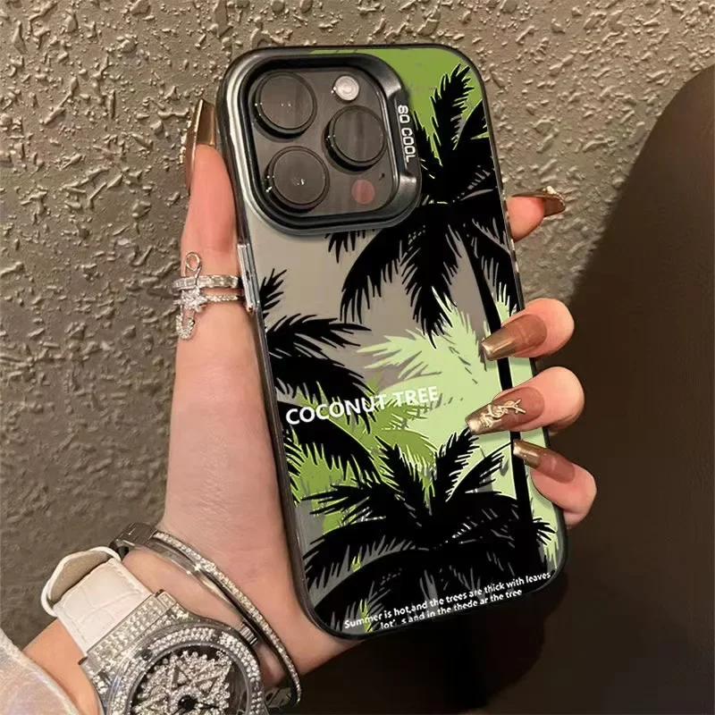 

Coconut Tree Mobile Phone Case is for iPhone 15Promax 14Pro 11Pro 12Pro 13mini Xr Xs 7 8 Plus Series Anti-fall Mobile Phone Case