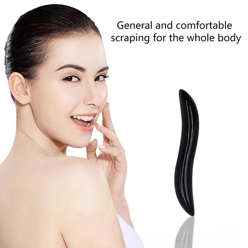 

Black Obsidian Gua Sha Scraping Facial Massage Tool Natural Jade Stone Board for SPA Acupuncture Therapy Trigger Point for Body