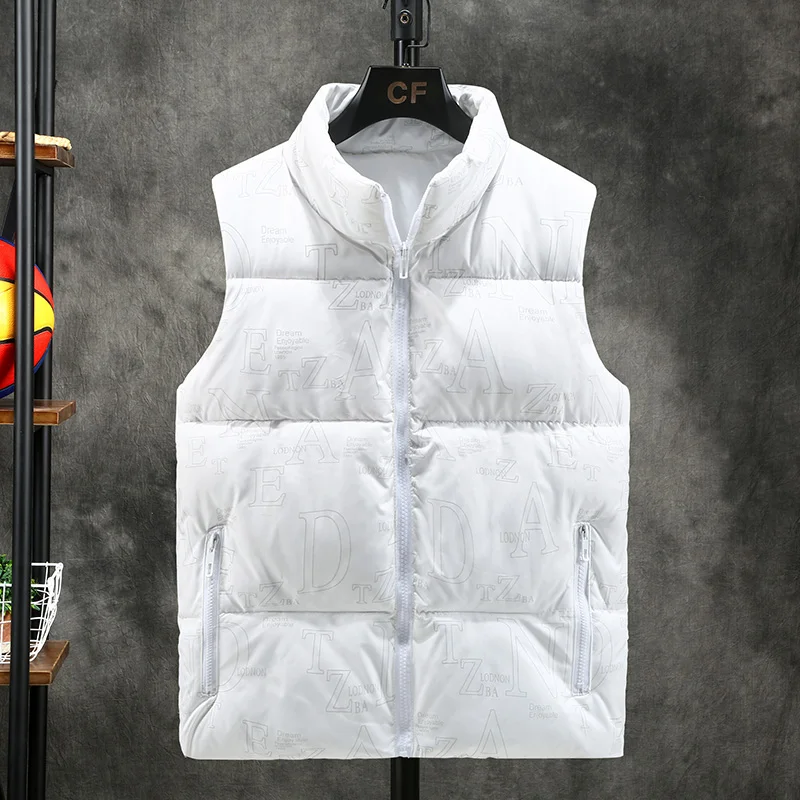 

2023 Luminous Letter Puffer Sleeveless Coats Waistcoat for Men Women Down Vests Winter Thick Warm Outwear Windbreaker Clothing
