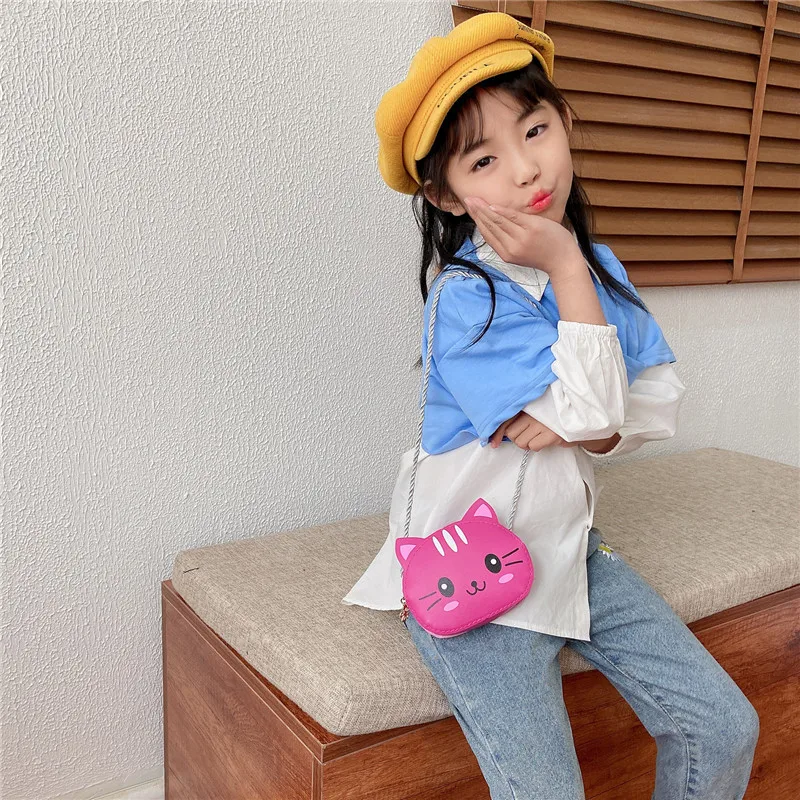 Mini Children Bag Anime Figures Purple Pink Cute Silicone Bags Coin Purse Shoulder Bag Cartoon Kawaii Fashion Toys For Kids Gift