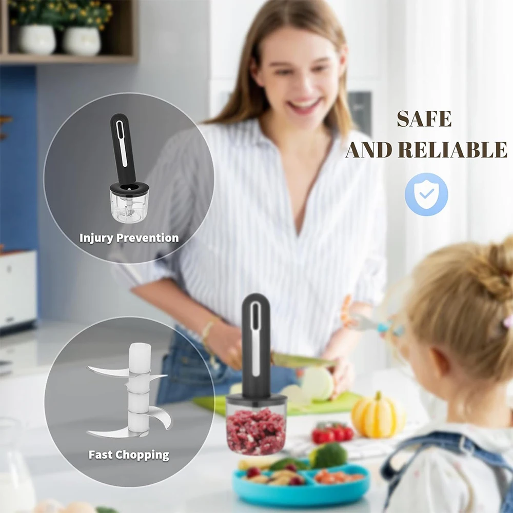 Wireless Electric Food Processor 4 Cup Electric Food Chopper For Meat Onions vegetables Garlic Baby Food Chopper Blender 4