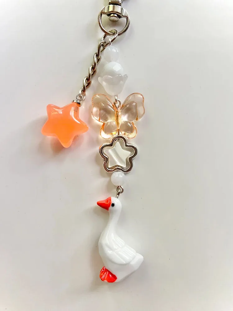 Handmade Cute Beaded Goose Duck Phone Charm & Keychain Gift