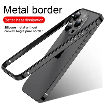 Hybrid Silicone Frame Aluminum Metal Phone Case For iPhone 16 15 Pro Max 14 13 12 Better Heat Bumper