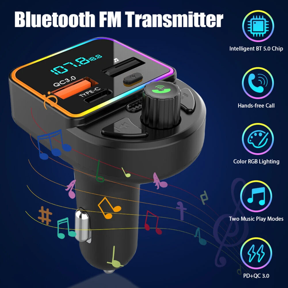 

P12 Handsfree Call Car Charger Wireless FM Transmitter Radio Receiver Cigarette Lighter Adapter MP3 Player Support USB Disk