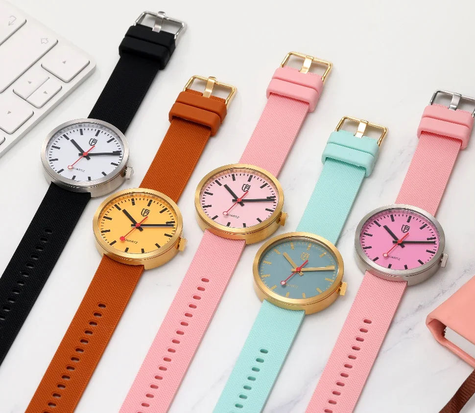 BERNY Men/Ladies Watch 38mm Luminous Dial Railway Sports Quartz Watches Sapphire 5ATM Stainless Steel Soft Silicone Strap