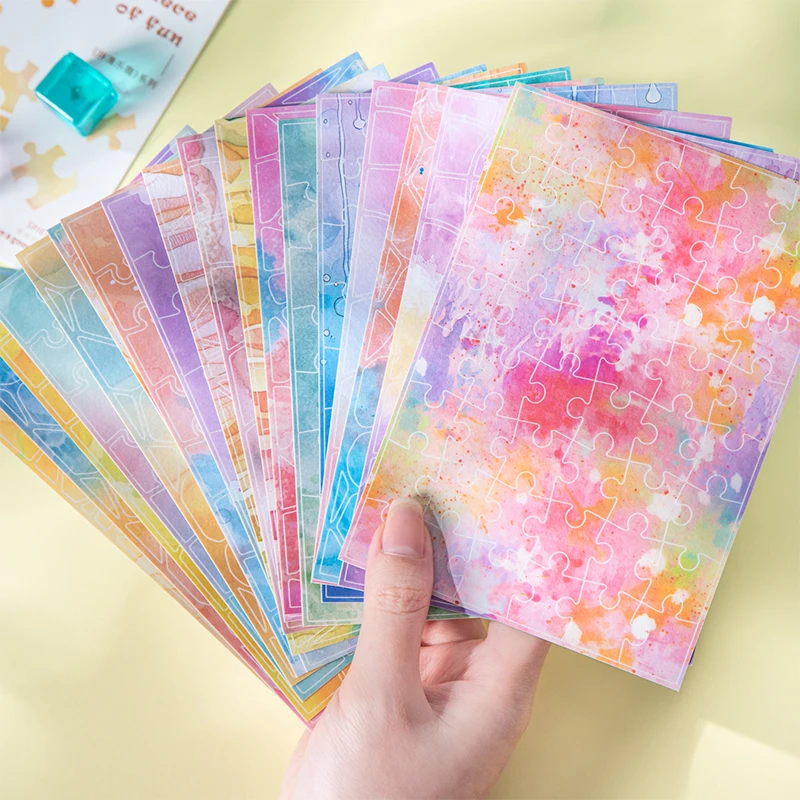 Journal GO 5 Stück bunte Basice-Puzzle-Aufkleber für Karten, Tagebuch, Dekor, kreative Puzzle-Aufkleber, Studenten- und Kinder-Briefpapier