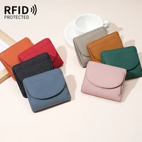 Genuine Leather RFID ID Credit Bank Business Card Holder Cowhide Coin Purse Bags Luxury Clutch Slim Pocket Wallets for Women 2