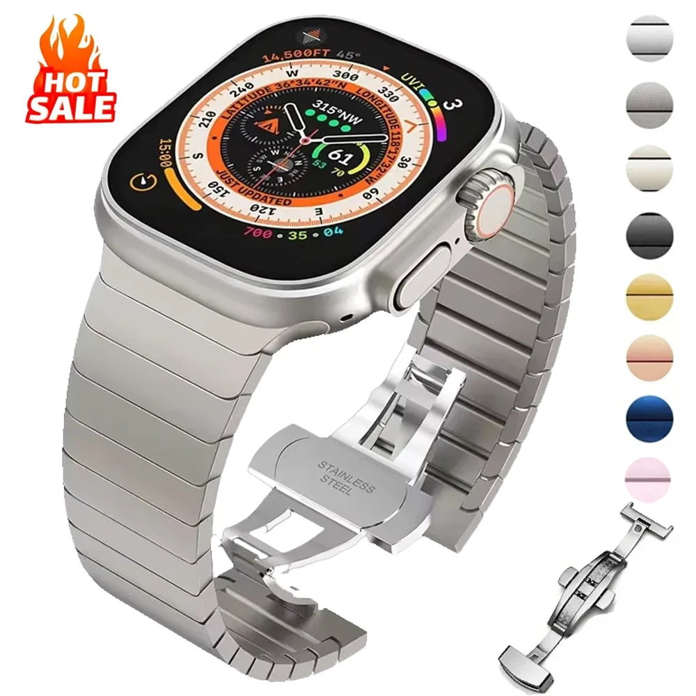 Stainless Steel Metal Strap for Apple Watch - Elegant Bracelet Design