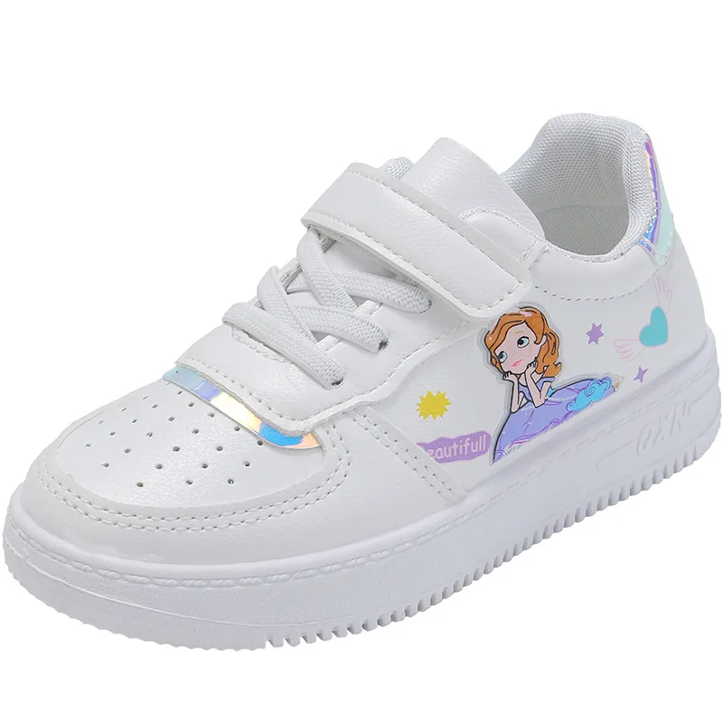 Scarpe da tennis per bambini principessa dei cartoni animati, scarpe da corsa per bambini, scarpe sportive traspiranti, ganci, rosa e bianco, ragazzi e ragazze_voghion.com