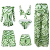 Leaf Print Swimwear Family Matching Outfits Look Mother Daughter Bikini Swimsuits Mommy and Me Clothes Dad Son Swimming Trunks 2
