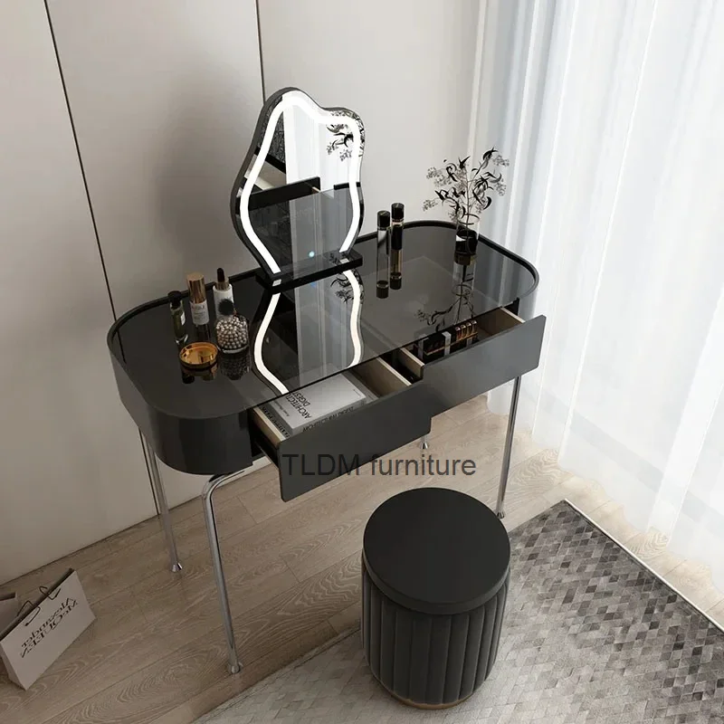 

Luxury Modern Dressing Table Black European Style Girls Classic Dressing Table Bedroom Makeup Tocador Maquillaje Furniture