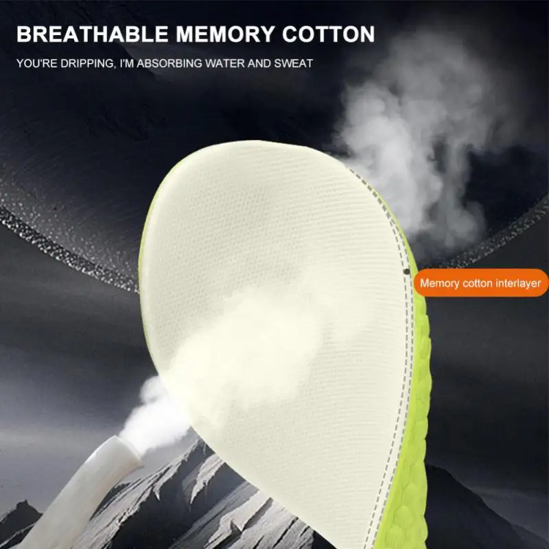 Height Increase Insole Boost Insoles Green Memory Foam Shoe Sole Pad Breathable Comfortable For Men Women Feet Care 1.5-3.5cm