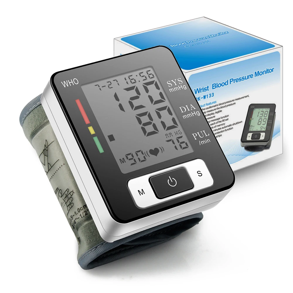 Digital Wrist Automatic Blood Pressure Measuring Monitor Meter Manometer Portable BP Sphygmomanometer Arterial Pressure Machine