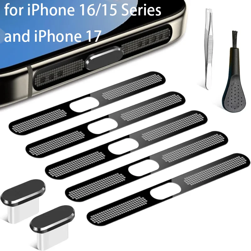 Universal Phone USB-C Anti-Dust Cover Set - 9-Piece Charging Port & Speaker Protector Kit