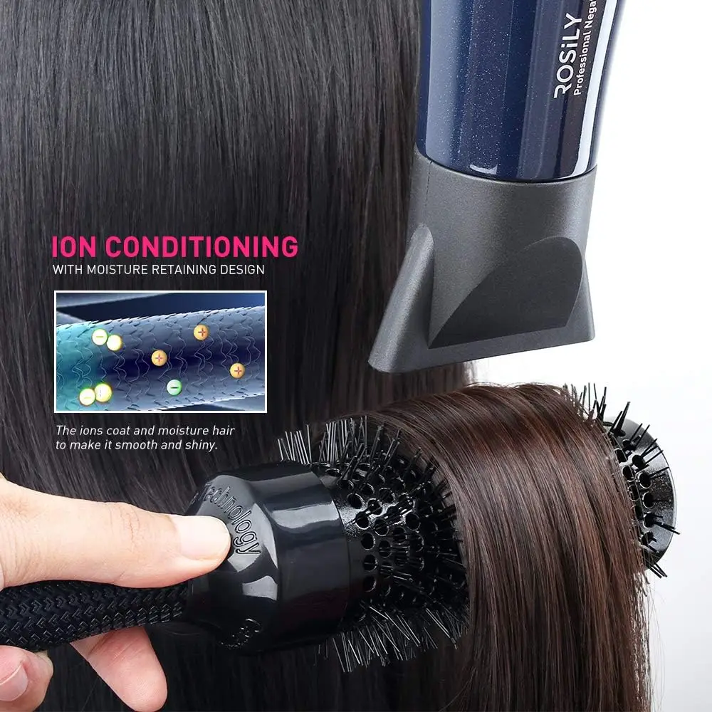 2200W Ionic Ceramic Hair Dryer Fast Drying Salon Quality Blow Dryer with Nozzle Attachments for Smooth Shine and