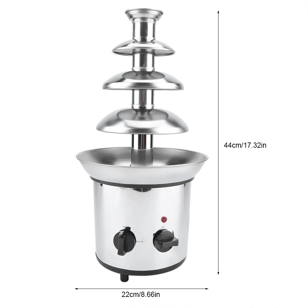 4 Tiers Electric Chocolate Melting Machine Fondue Maker Fountain