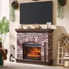 Electric Fireplace with Mantel, 42" Fireplace TV Stand with 23'' Freestanding Electric Fireplace Heater, Remote Control 6