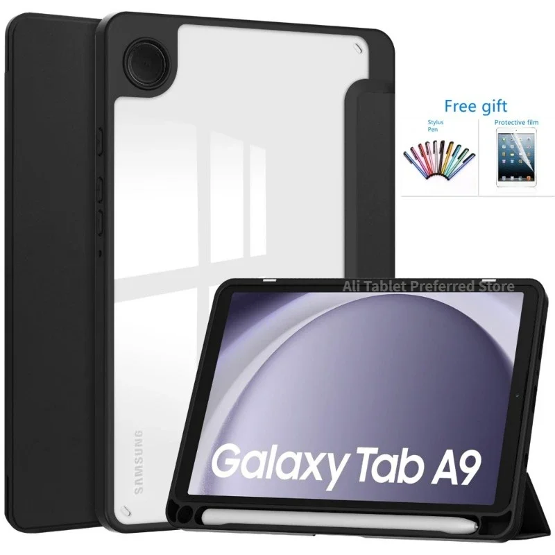 

Tablet case For Samsung Galaxy Tab A9 8.7 2023 Smart sleep wake up Tri-fold Full Protective flip cover stand for SM-X110 SM-X115