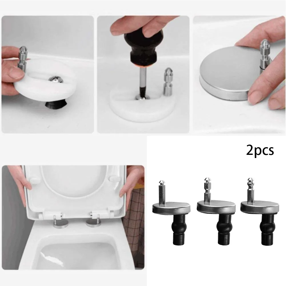 Toilet Seat Hinges Fixings Soft Release Quick Fit Replacement Universal Stainless Steel Toilet Seats Top Fix Hinge Hardware 2pcs toilet seat accessories toilet hinge replacement