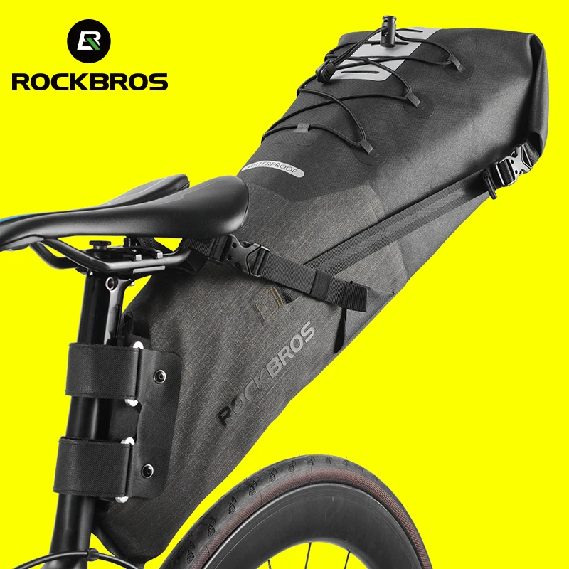 

ROCKBROS Bike Bag Waterproof Reflective 10L Large Capacity Saddle Bag Cycling Foldable Tail Rear Bag MTB Road Trunk Bicycle Bag