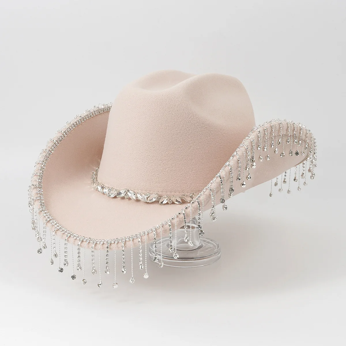 Cowboy Hat with Rhinestone Fringe Wedding Party Hats for Women Men Fedoras hat Feather Letter Accessory Party Denim Hat cowboy hats cowgirl hats