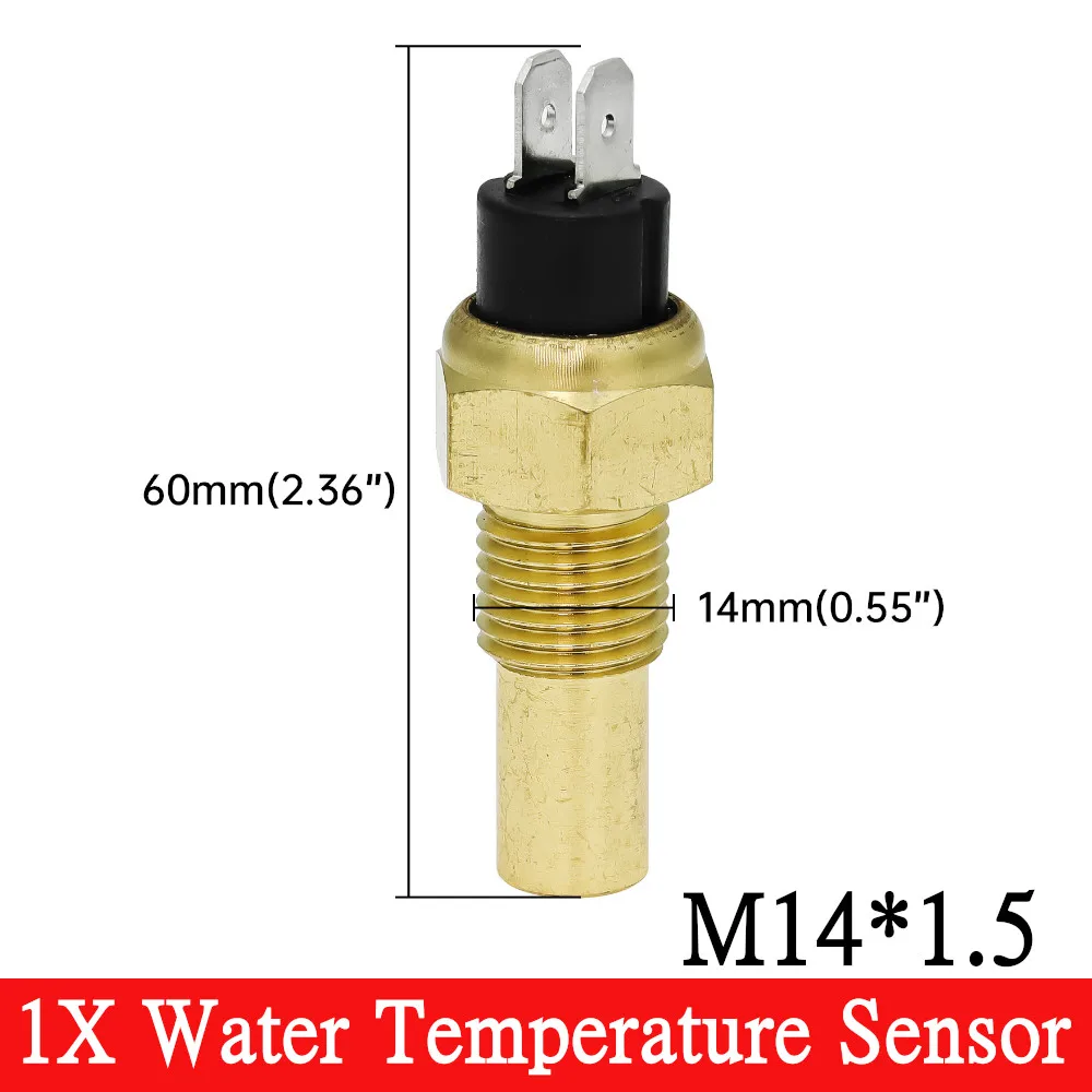 0~120Celsius Car 52mm Water Temperature Gauge with Sensor 1/8NPT M14X1.5 Waterp