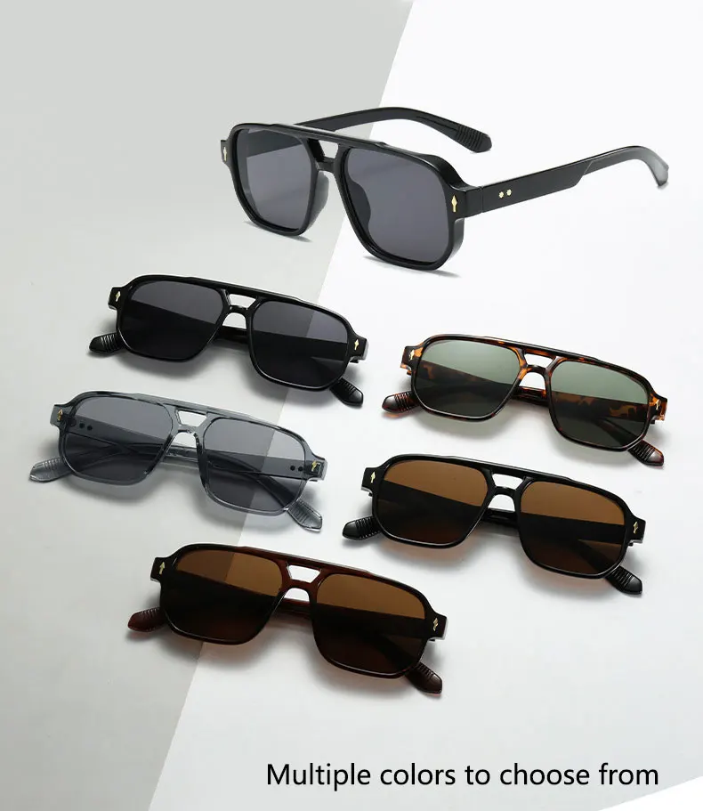 Vintage Mode quadratische Sonnenbrille Frauen Männer 2025 moderne dicke Rahmen Brillen gelb blau Linse Sonnenbrille weiblich uv400 – Detail 3