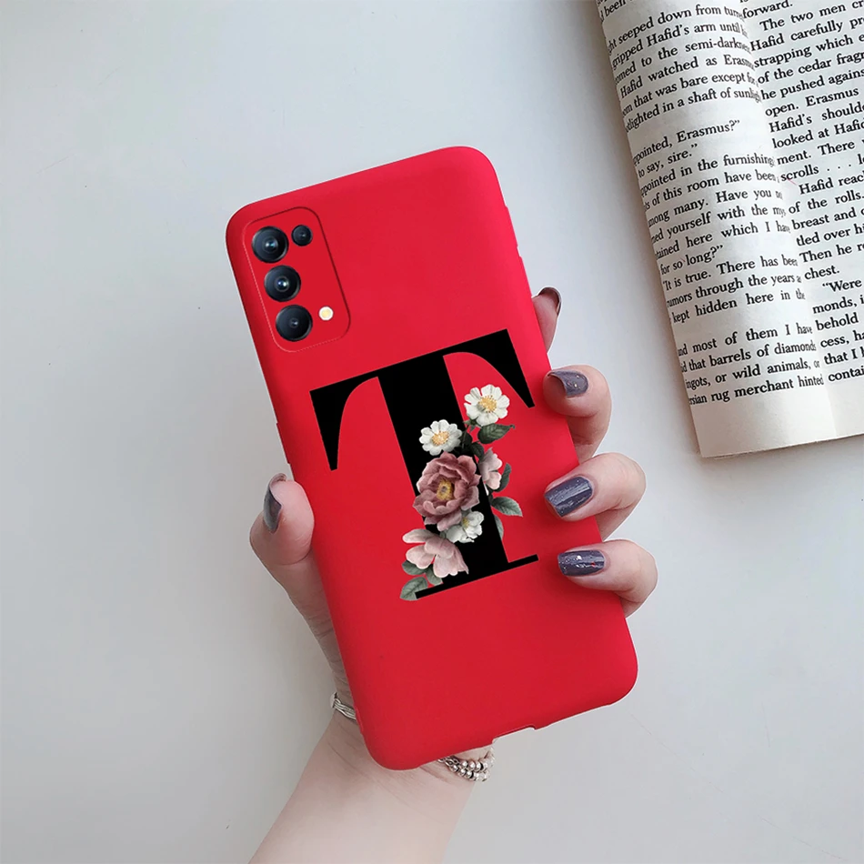 For OPPO Reno5 5G Case Custom Name Gold Letters Silicone Fundas Soft TPU Phone Cover For OPPO Reno 5 Reno5 Pro Find X3 Lite Case