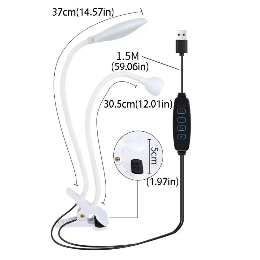 더블 헤드 LED 테이블 램프 USB 클립 램프 기숙사 램프 UV 경화 바이올렛 램프 유연한 휴대용 휴대 전화 수리 램프 책상