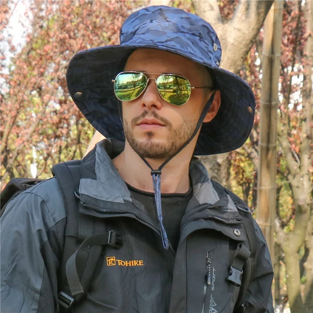 Men'S Outdoor Fisherman Hats Summer Mesh Breathable Sun Protection