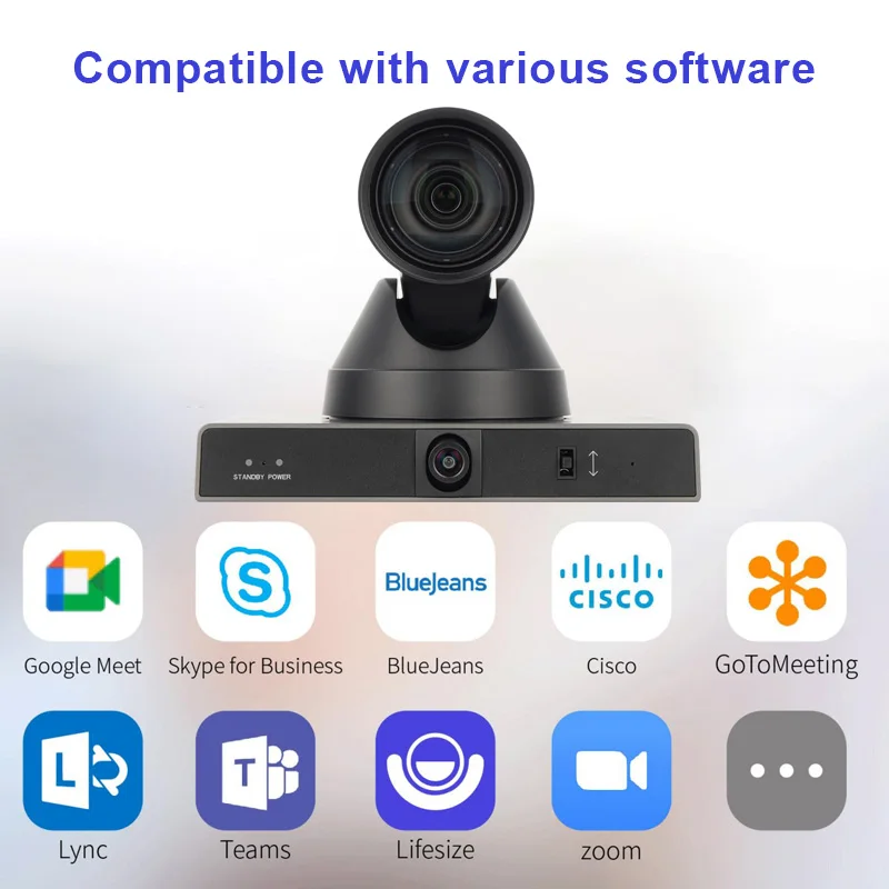 전문가용 회의 시스템 PTZ 비디오 카메라, 교육 수업 훈련 회의용, 4K @ 30fps, 12X 줌 HDMI SDI IP USB3.0 출력