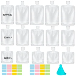Compact Travel Toiletry Pouch Set - Refillable Containers for Shampoo, Lotion, and Soap (MIX 18Pcs)