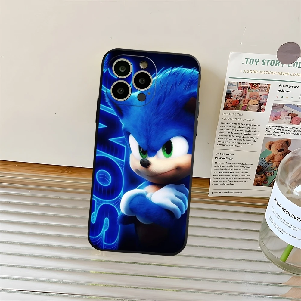 thumbnail image 1 of Funda de teléfono S-SonicES Cartoon H-HedgehogES para iPhone 15ProMax 14 11 13 12 16 Pro Xs Max Mini Xr X 7 8 6 Plus Carcasa protectora, 1 of 5