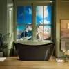 Contemporary Black Acrylic Soaking Bathtub 67" L x 31-1/2" W Non-Slip Design Premium Quality Enduraclean 71 Gallons Capacity 6