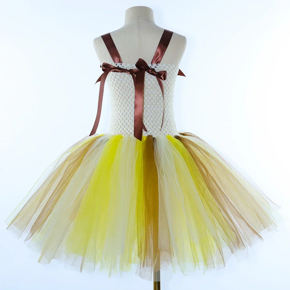 Sunflowers Fairy Princess Dresses with Butterfly Wings Wand Hairbow Girls Birthday Hallloween Costumes for Kids New Years Outfit