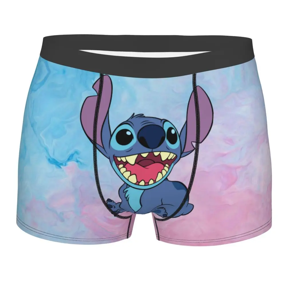 Custom Stitch Lion Cute Boxers Shorts Men's Disney Movie Briefs Underwear Fashion Underpants