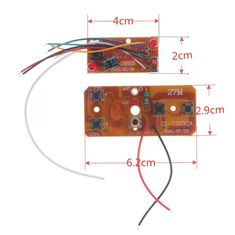Kit émetteur récepteur 27MHz 4CH RC pour voiture - Carte PCB
