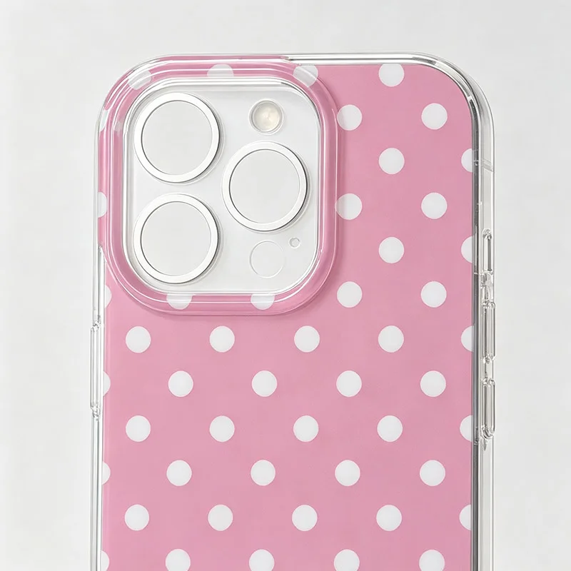 Pastel Pink Polka Dot Clear Phone Case