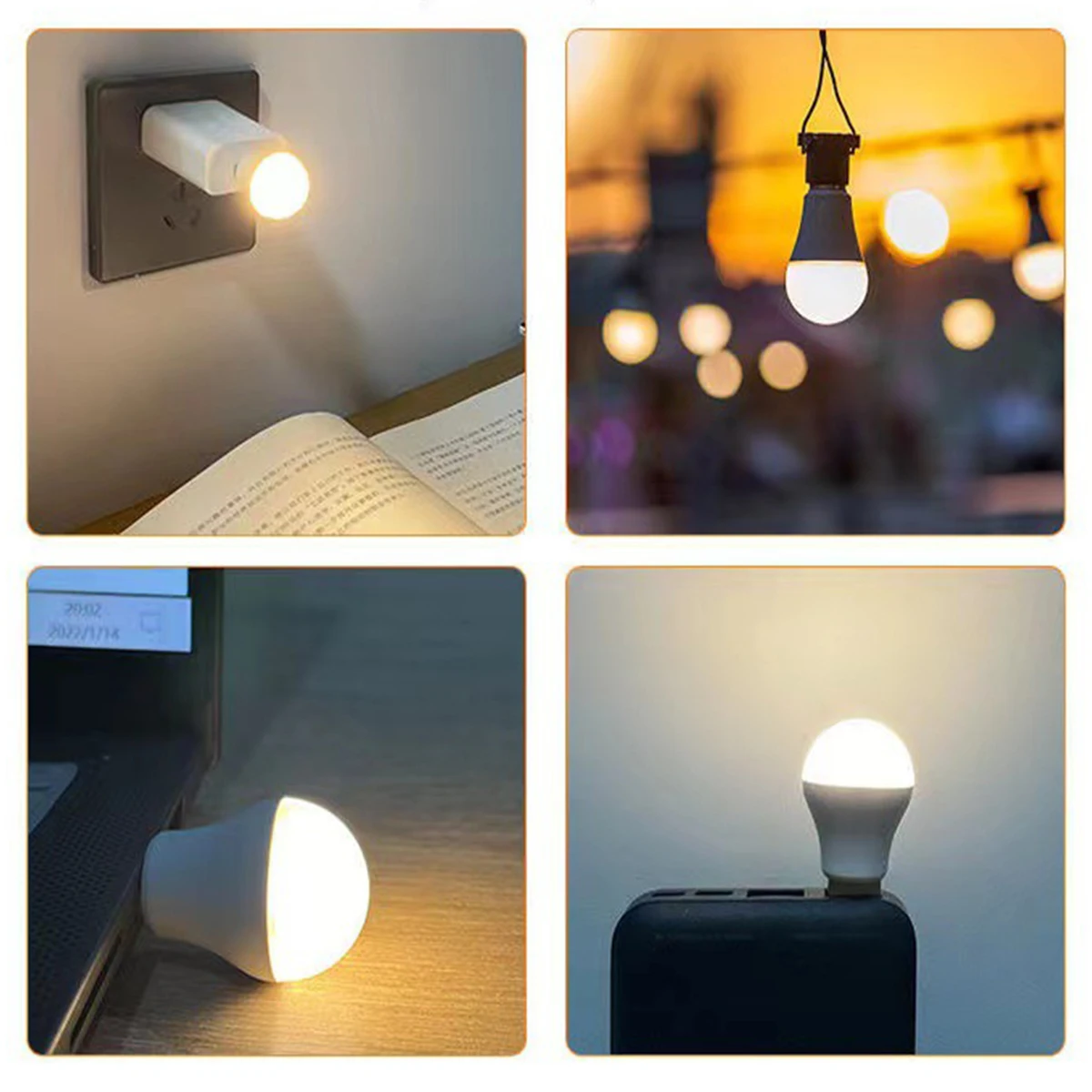 Mini USB Night Light Book Night Light Reading Cool White LED Lights Portable Home USB Eye Protection Computer Powered Desk Lamp