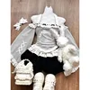 Y2k High Waist Lolita Short Skirt Suit France Vintage Slim Slash Neck Print 2 Piece Set Women Sweet Cute Off Shoulder Top Female 1