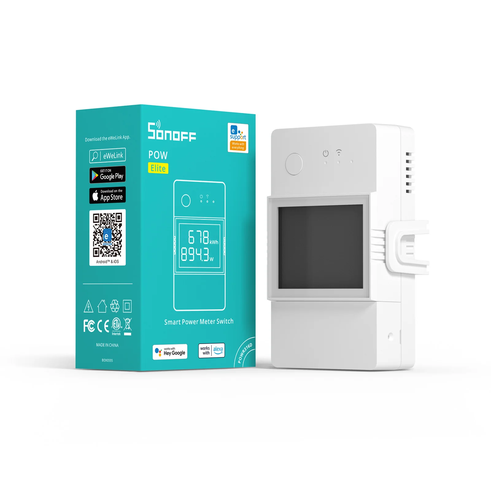 Sonoff Pow R3 16A /20A Wifi Smart Switch Higher Accuracy Power Consumption Measure Monitor Current Energy Usage Work With Alexa smart switch,smart energy meter