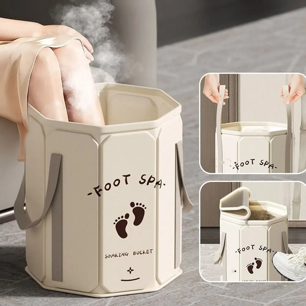 Collapsible Foot Bath Bucket Anti-Leak Oxford Cloth Foot Soak Bucket Large Capacity Space-Saving Foot Spa Bath Tub