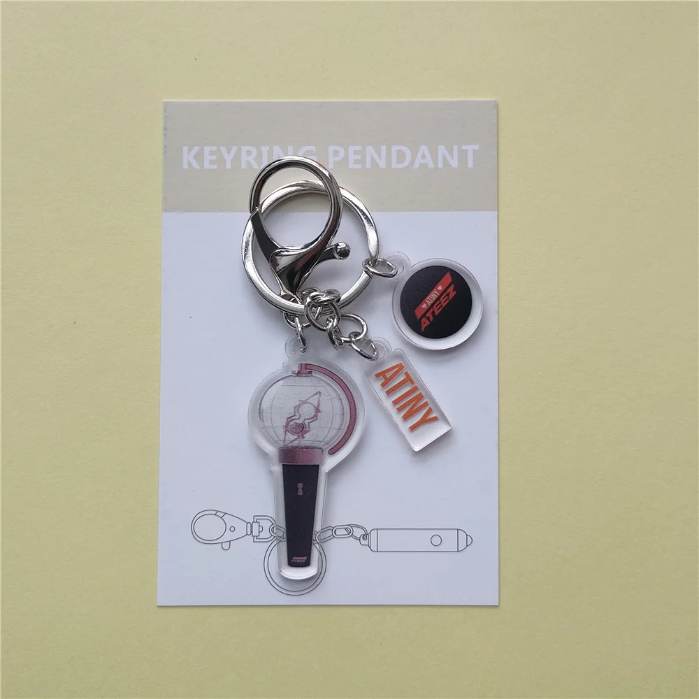 Kpop ATEEZ Brooch Keychain 3pcs/Set Lightstick Pendant Bag