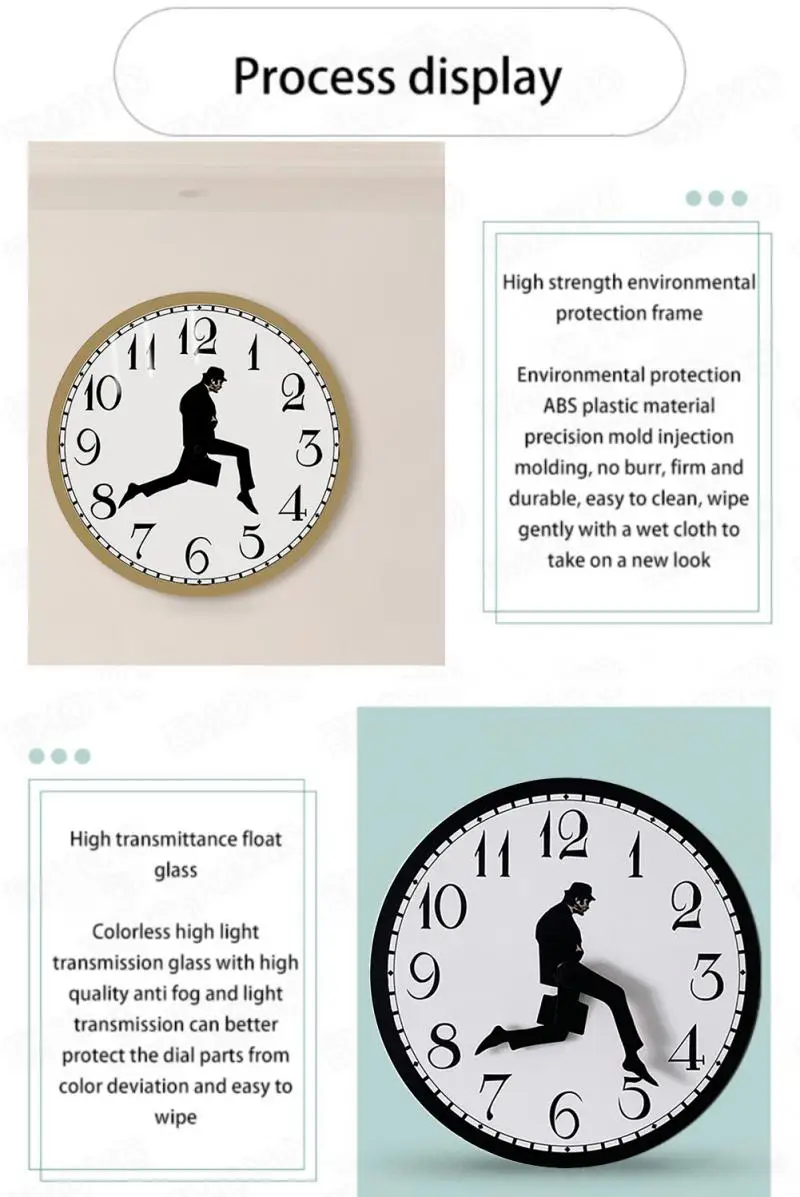 Walks Wall Clock British Comedy Inspired Ministry Of Silly Walk Wall Clock Classic Wall Watch Funny Walking Silent Mute Clock