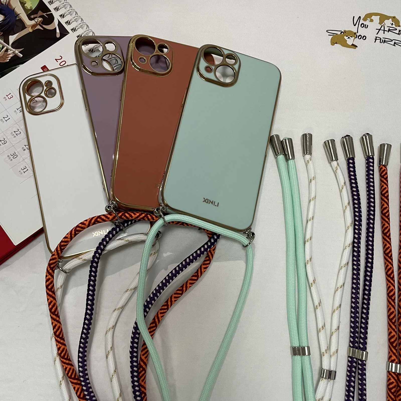 Enhanced Crossbody Lanyard Necklace with Strap Case and Soft Silicone Cover