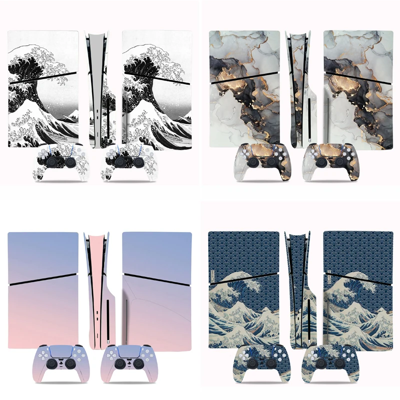 PS5 슬림 디스크 에디션 스킨 스티커 슬림 디스크 콘솔 및 컨트롤러용 비닐 데..