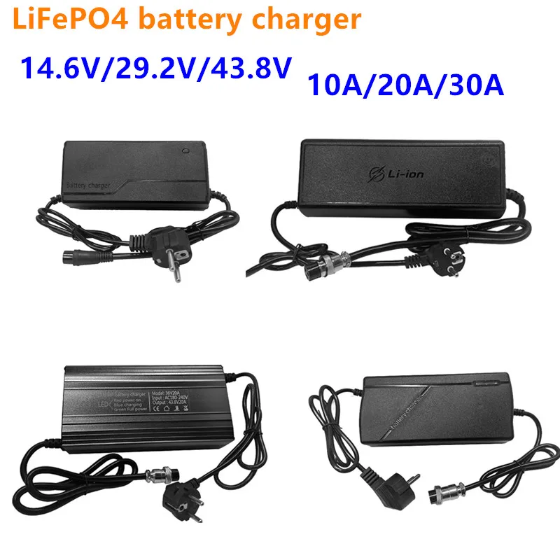 14.6V 29.2V 43.8V 10A/20A/30A LiFePO4 Battery Charger for 12V,24V