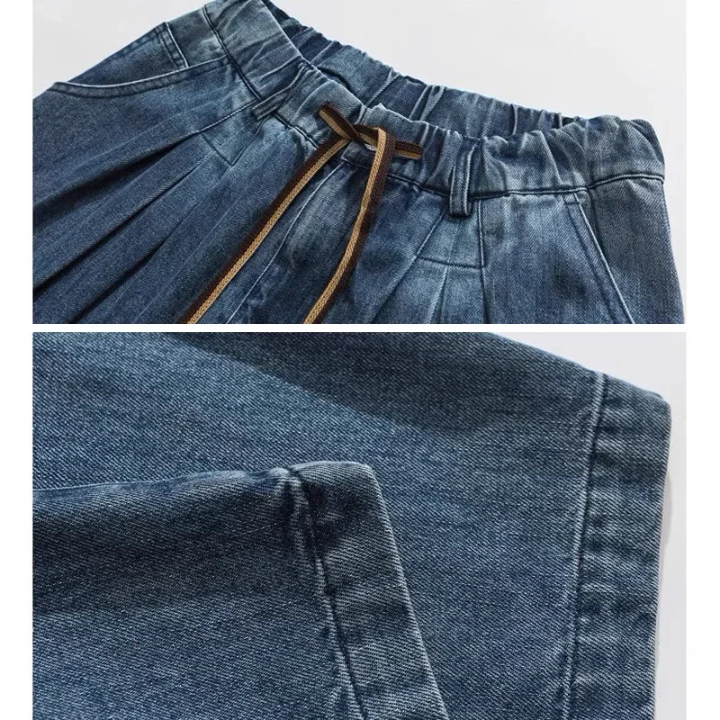 Men Loose Casual Vintage Wide Leg Harem Denim Jeans Pants Unisex Japanese Harajuku Streetwear Fashion Jeans Trousers Women 2