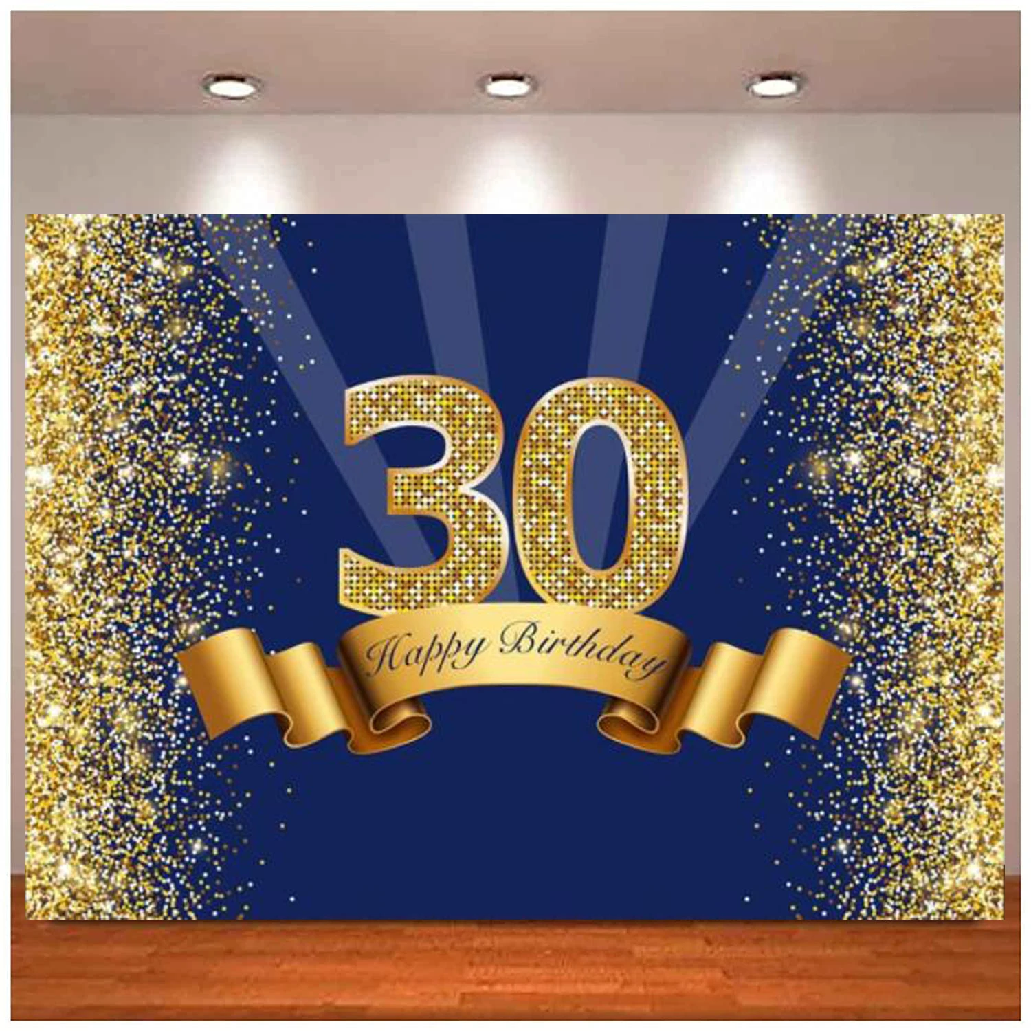 

Фон для фотосъемки темно-синий и блестящий золотой фон для фотосъемки с изображением тридцати лет блестящие украшения для вечеринки в честь Дня Рождения для взрослых и мужчин 30