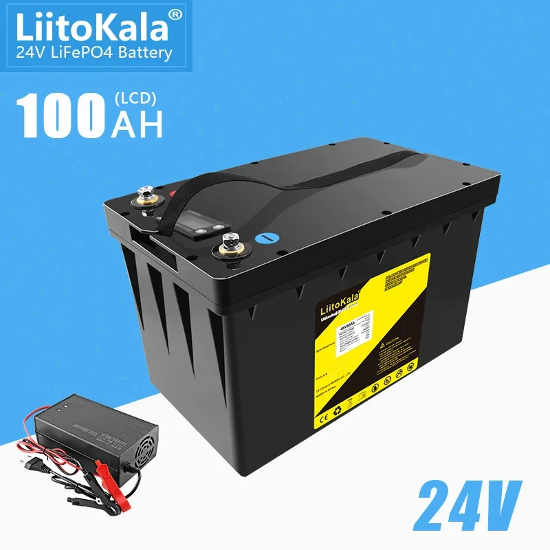 

LiitoKala 24V 100Ah LiFePO4 Battery Solar Golf Car for Forklift waterproof battery pack for inverter,solar system,boat motor